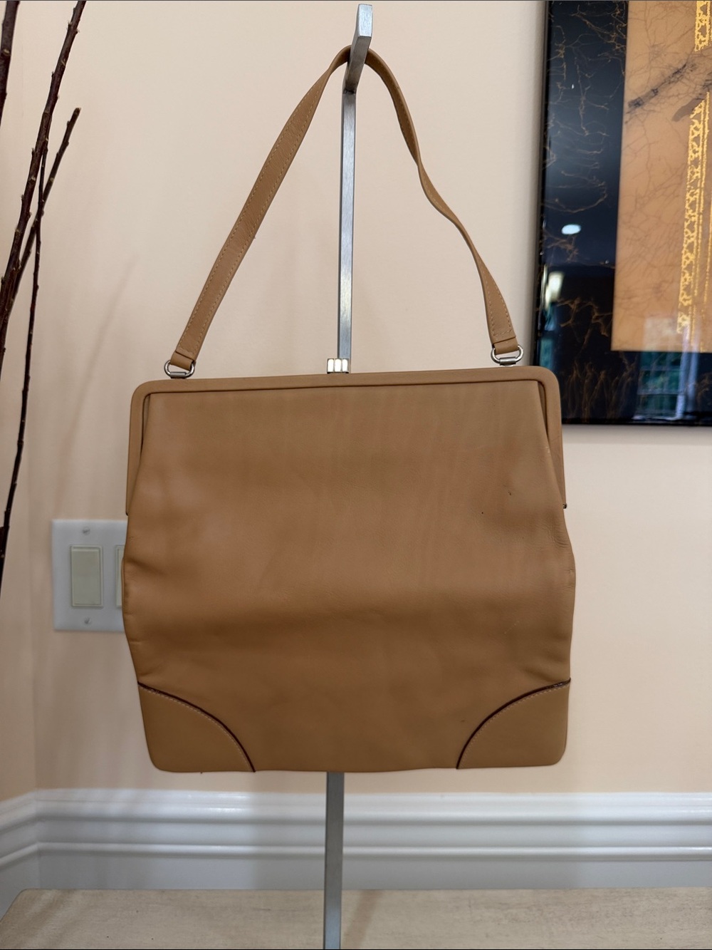 Lambertson Truex Classic Tan Leather Shoulder Bag